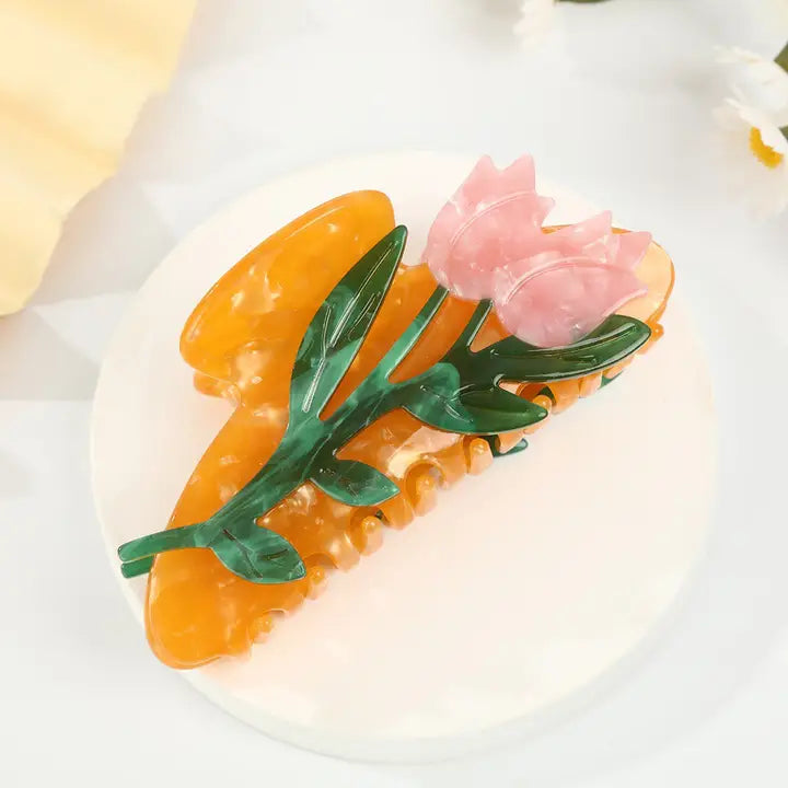 Tulips Flower Claw Clip