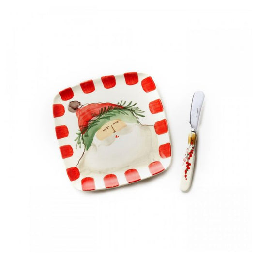 Old St Nick Sq Plate W Spreader