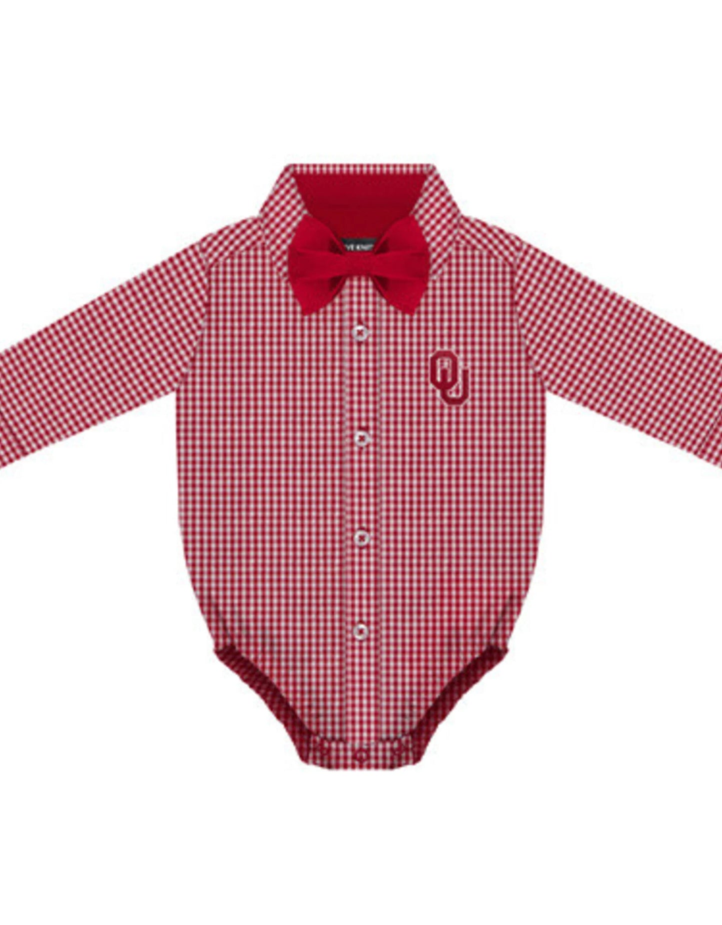 Gingham Collard Onesie W/Bowtie