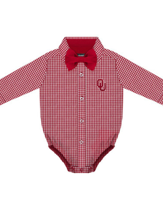 Gingham Collard Onesie W/Bowtie