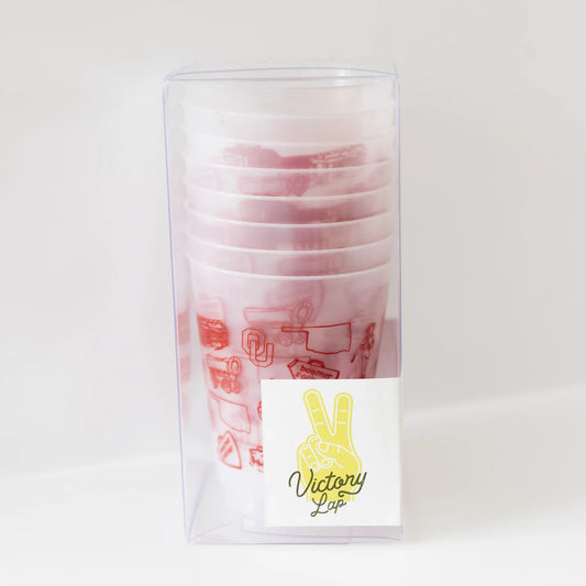 OU Shatterproof Cups Set of 8