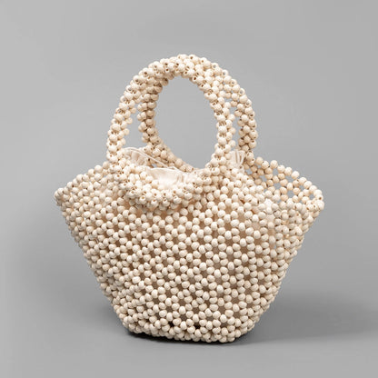 White Bead Purse
