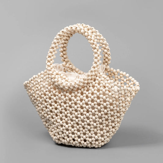 White Bead Purse