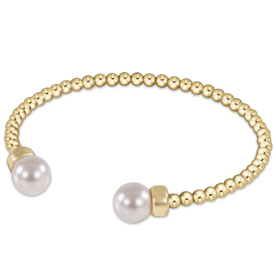 Gold 3mm Cuff - Pearl