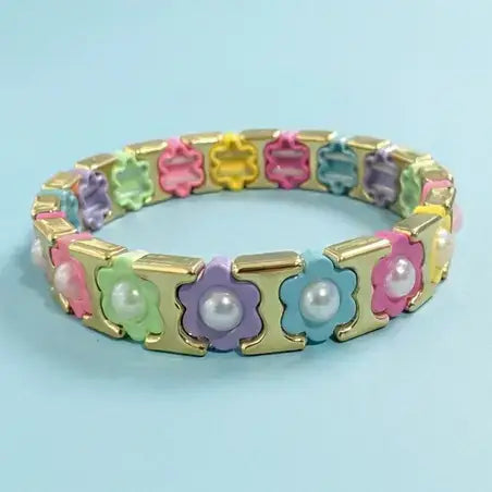 Flower Enamel Florence Stretch Bracelet