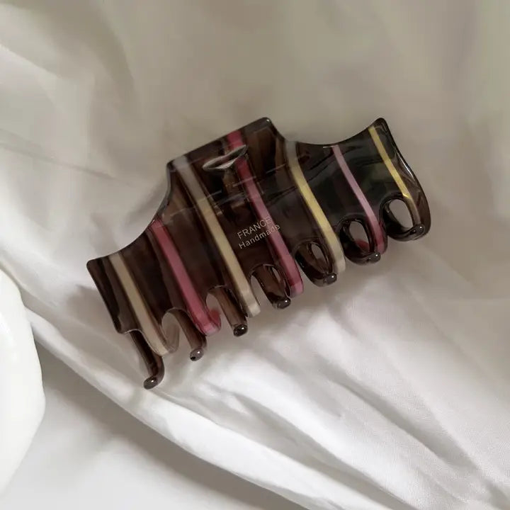 Heart Stripe Claw Clip