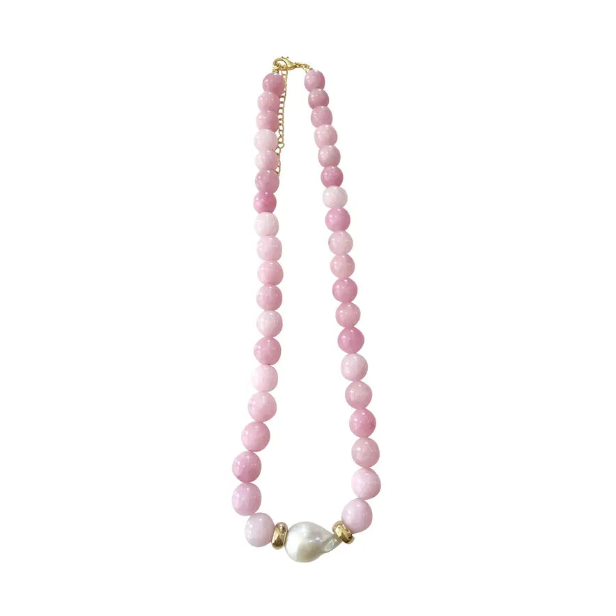 Breanna Pink Beaded Necklace