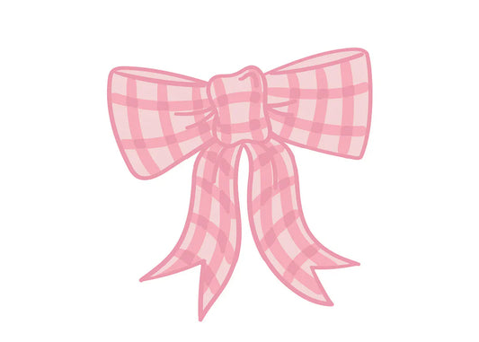 Pink Gingham Bow Attachment