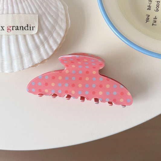 Pink Polka Dot Claw Clip