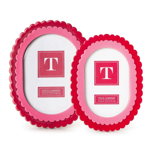 Pink Double Scalloped Edge Frame