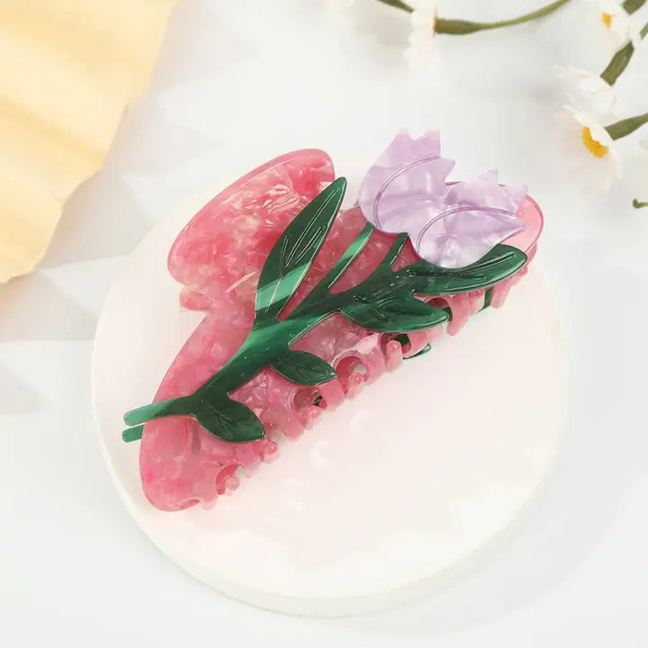 Tulips Flower Claw Clip