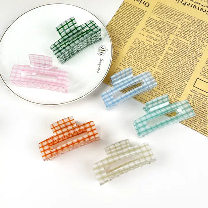 Spring Plaid Sparkly Hair Clip