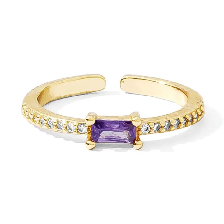 Just A Touch of Color Pavé Adjustable Ring
