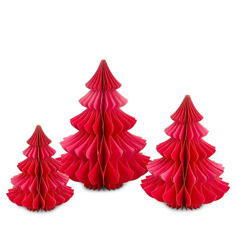 22" Red Dual Color Retro Honeycomb Trees