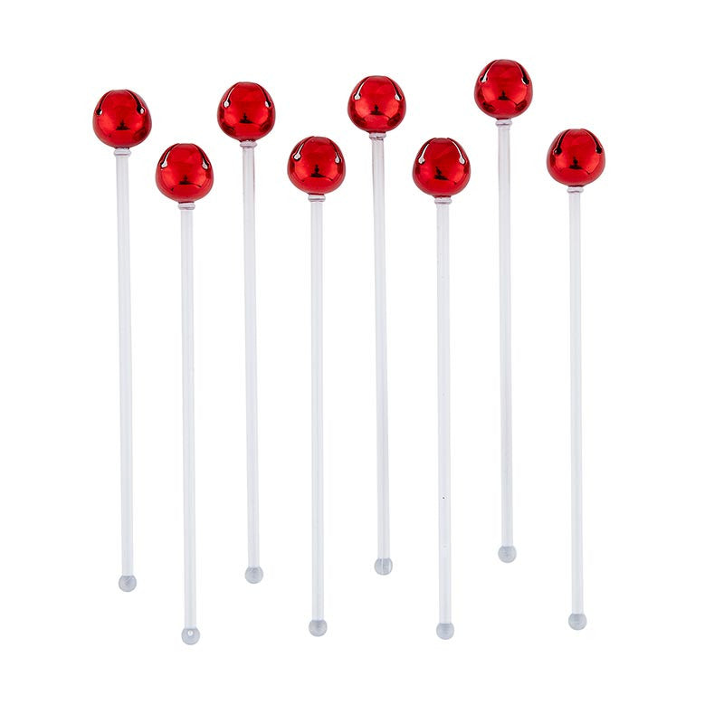 Jingle Bell Stir Stick Set of 8