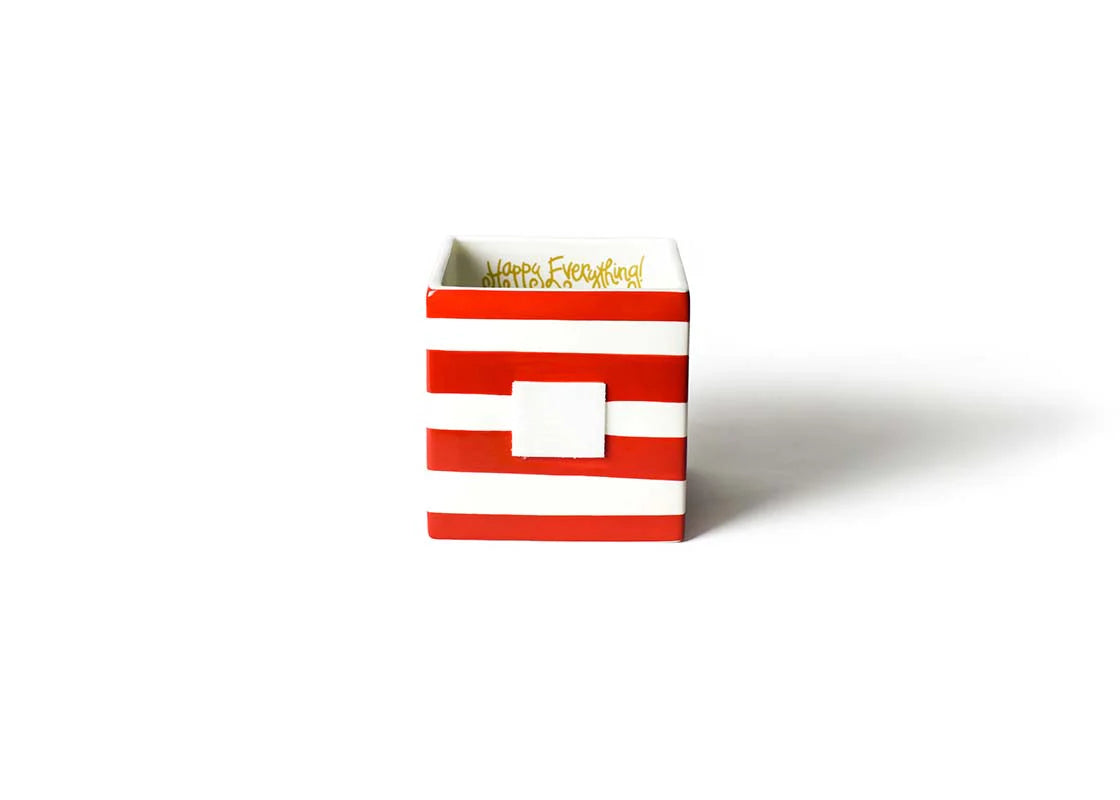 Red Stripe Medium Cube