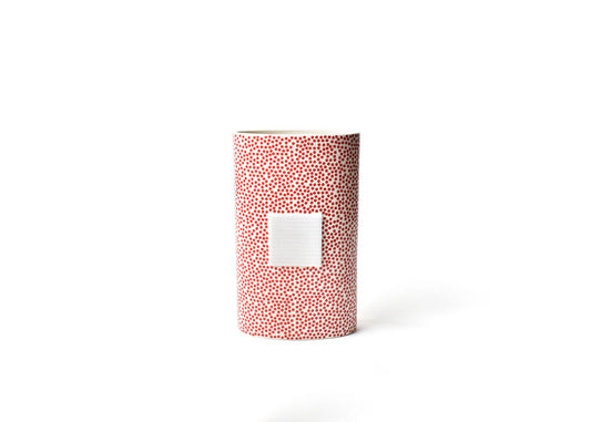 Red Small Dot Big Oval Vase
