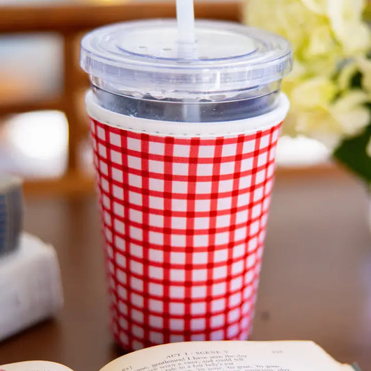 Red Gingham Drink Sleeve