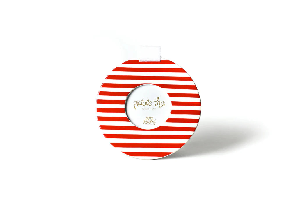 Red Stripe Mini Round Frame