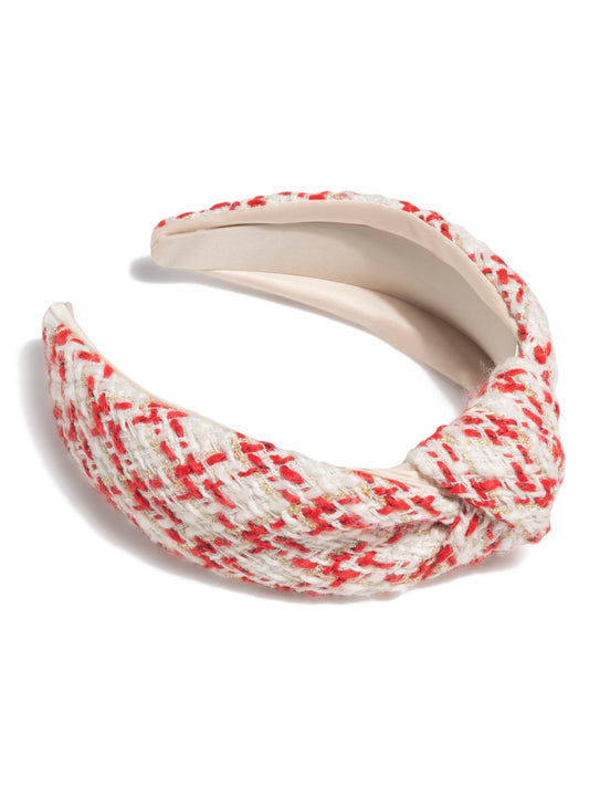 Red Boucle Knotted Headband