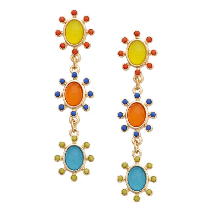 Rhodes Studded Link Earrings in Multi