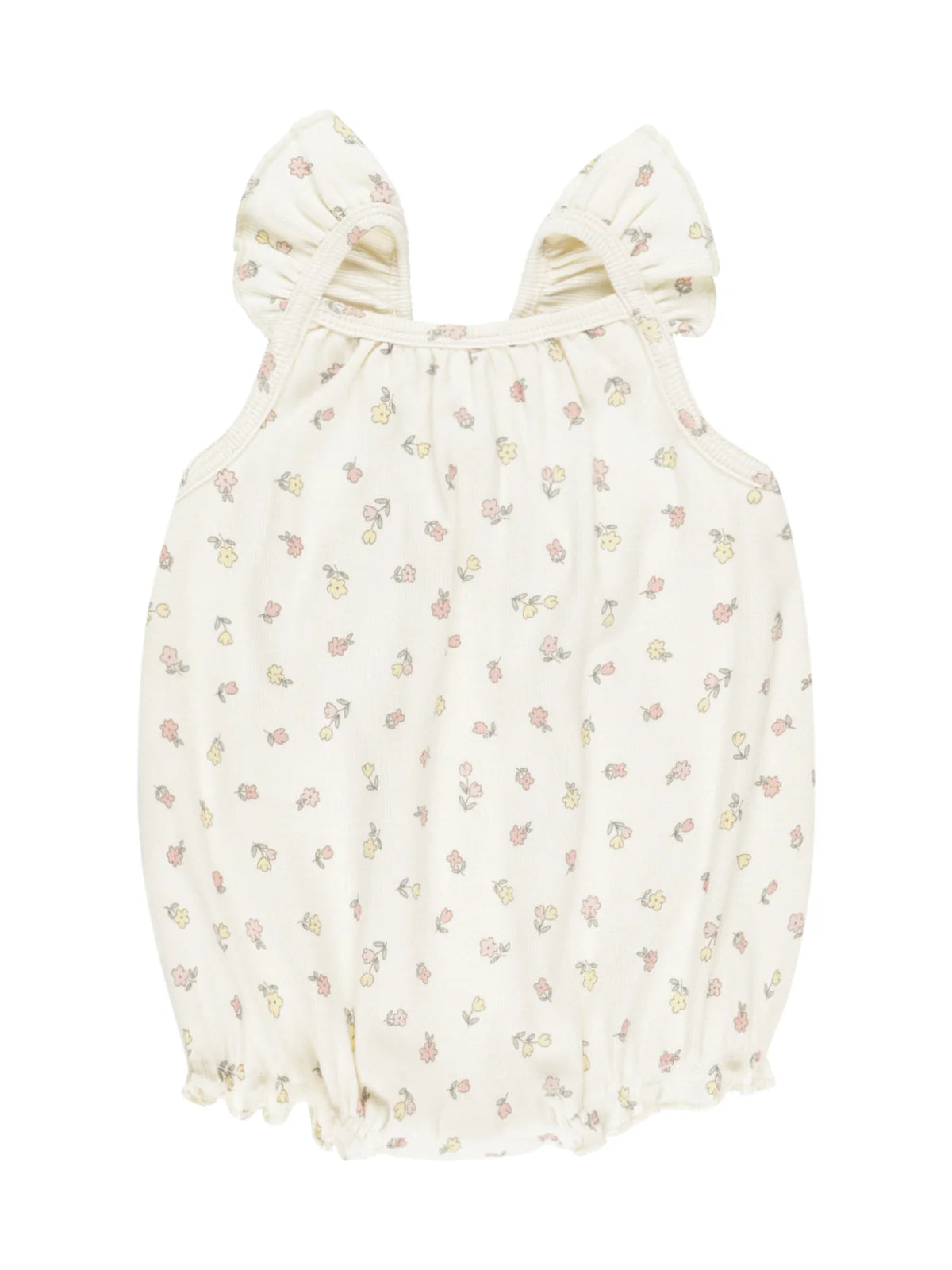 Ribbed Ruffle Romper Fleur
