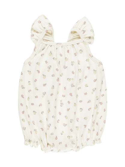 Ribbed Ruffle Romper Fleur