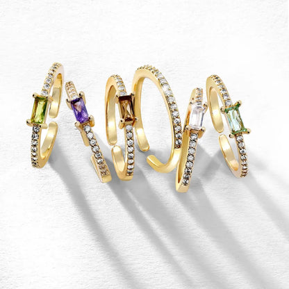 Just A Touch of Color Pavé Adjustable Ring