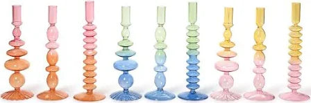 Handblown Glass Taper Candle Holder