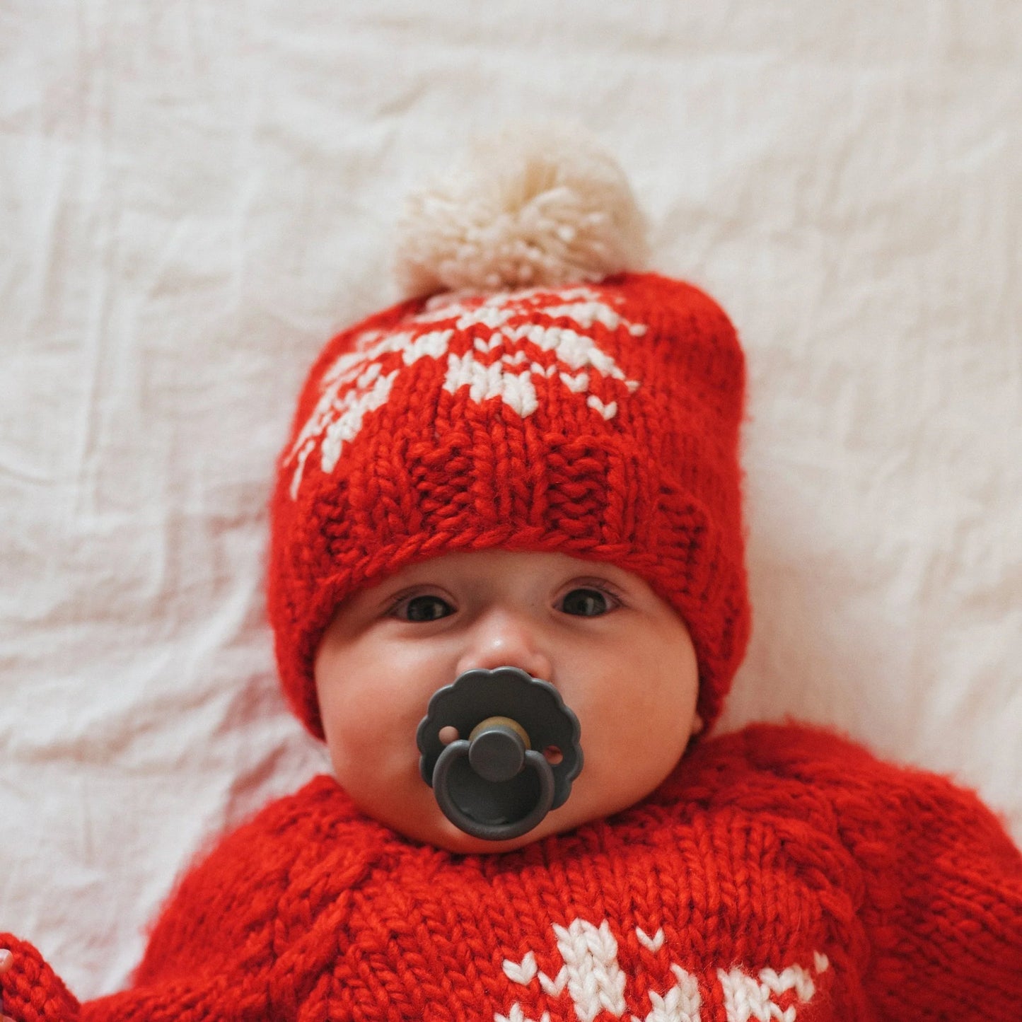 Snowflake Red Beanie