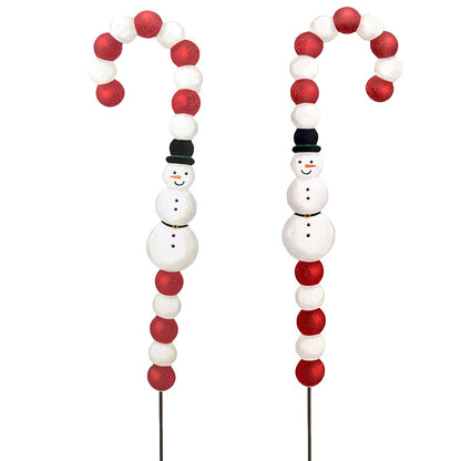 Snowman Candy Cane Stake