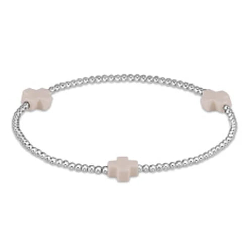 Sterling Bracelet W Off White Cross