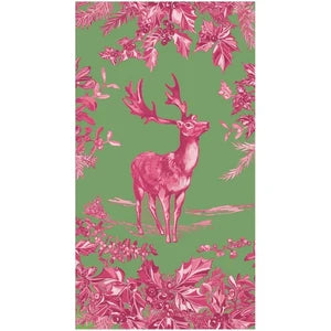Stag Raspberry Toile Guest Towel