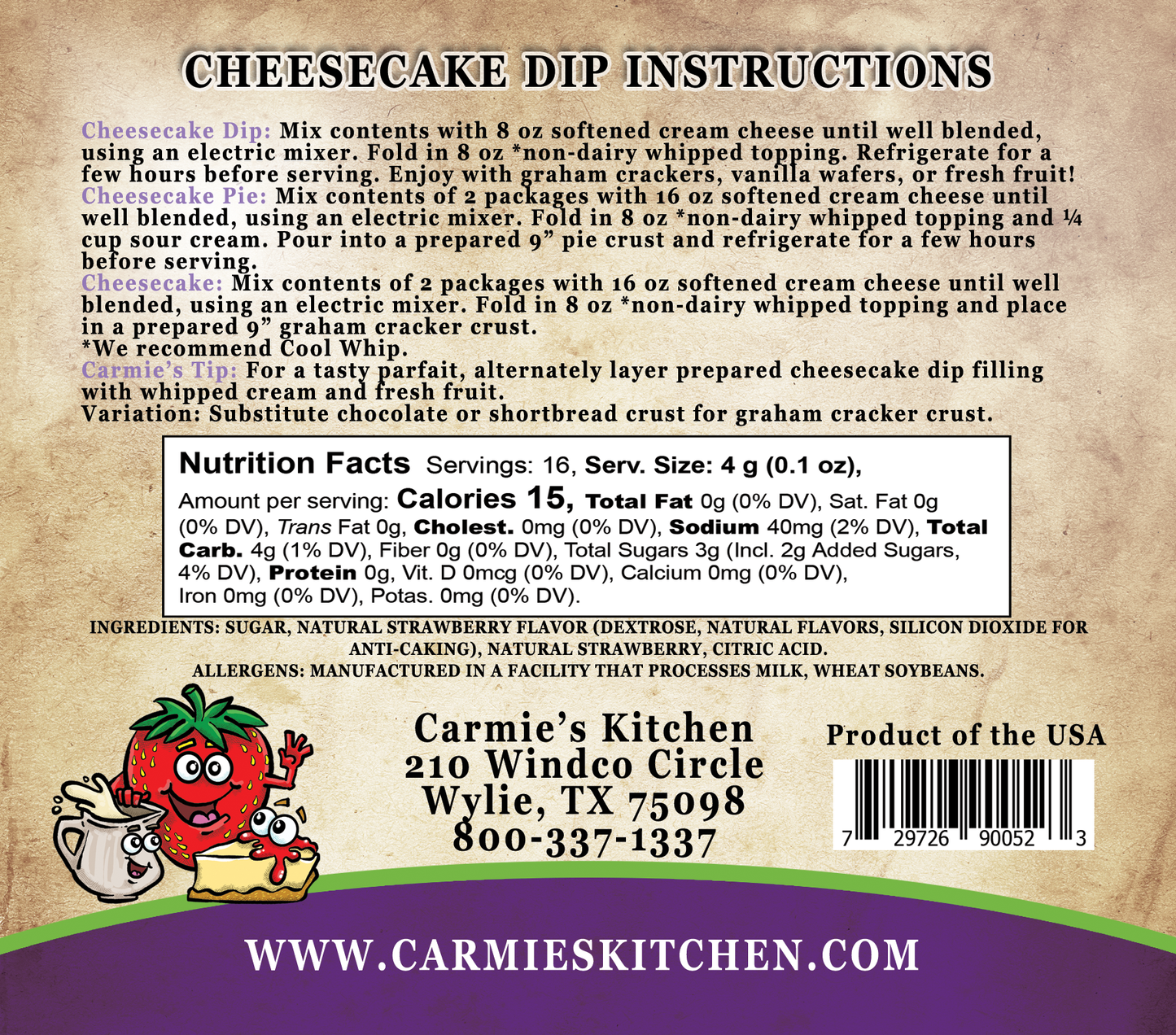 Strawberries N Cream Cheesecake Mix