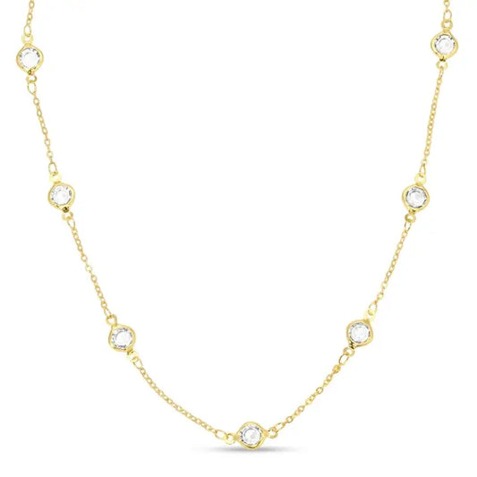 Framed Crystal Accented Collar Necklace