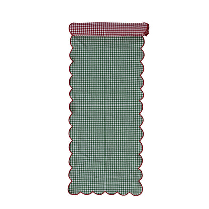 Cotton Scalloped Two-Sided Table Runner