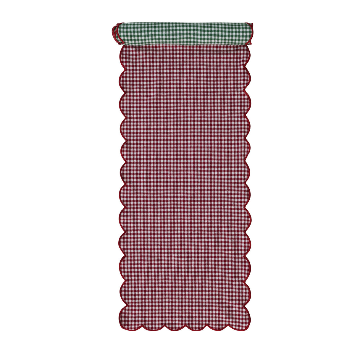 Cotton Scalloped Two-Sided Table Runner