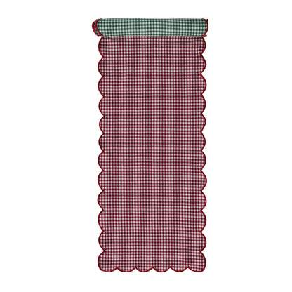 Cotton Scalloped Two-Sided Table Runner