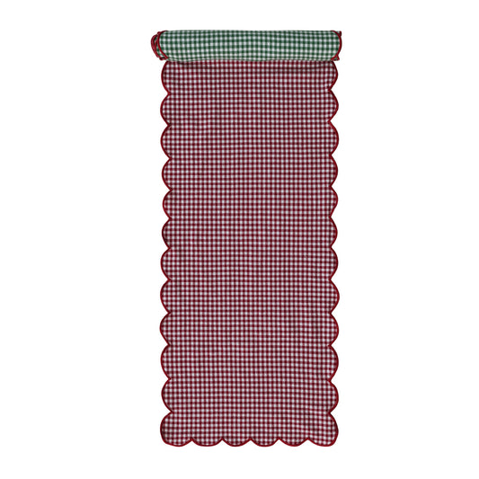 Cotton Scalloped Two-Sided Table Runner