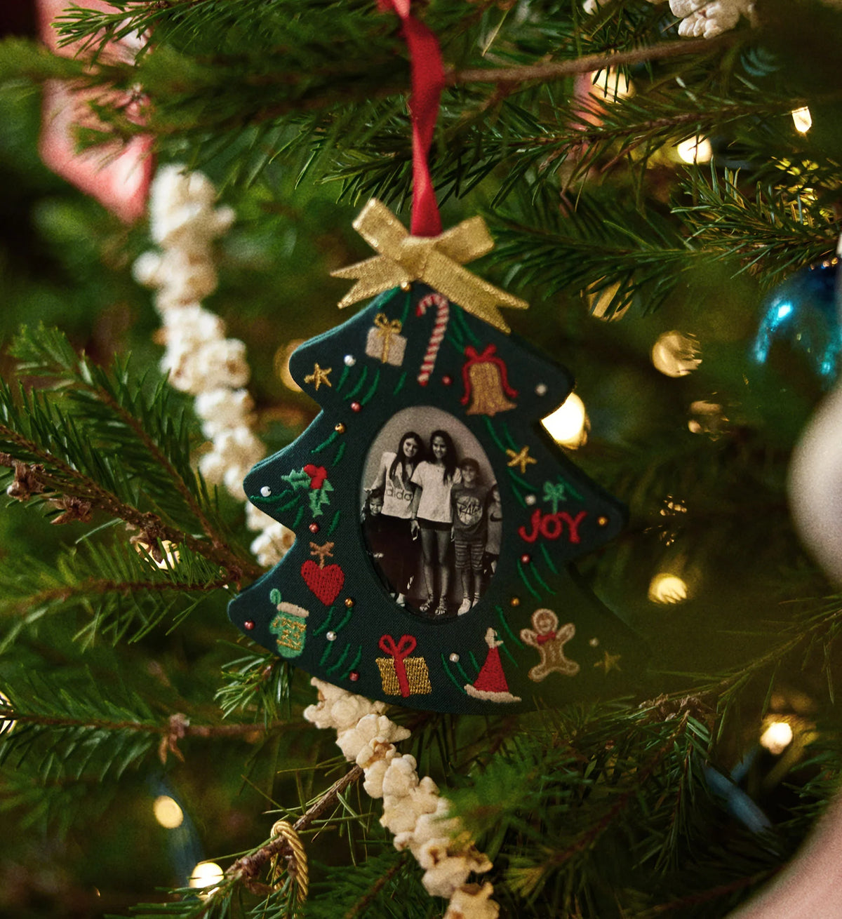Embroidered Tree Frame Ornament