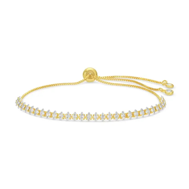 Gold Dainty Diamond Tennis Bracelet