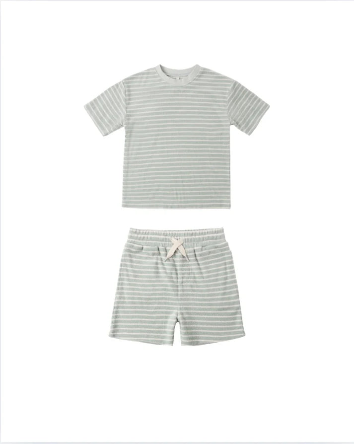 Seafoam Stripe Terry Set