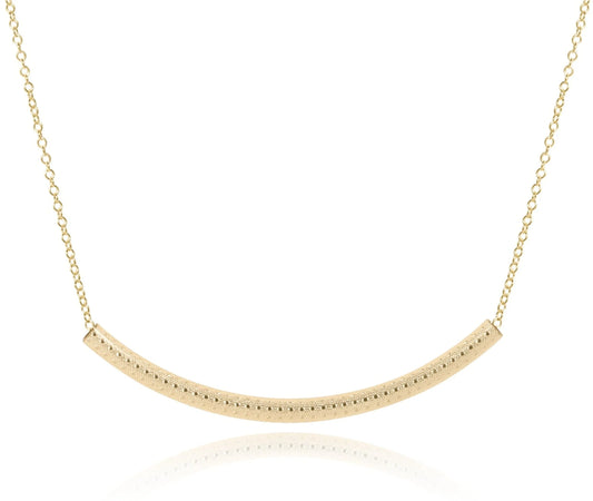 16" Textured Gold Bliss Bar Necklace