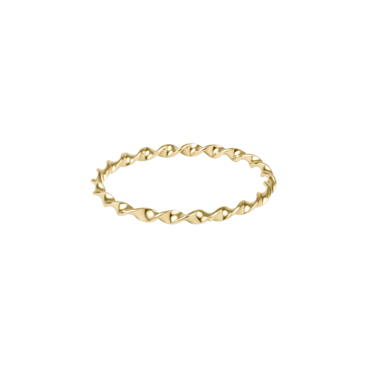 Classic Gold Twisted Thin Band Ring