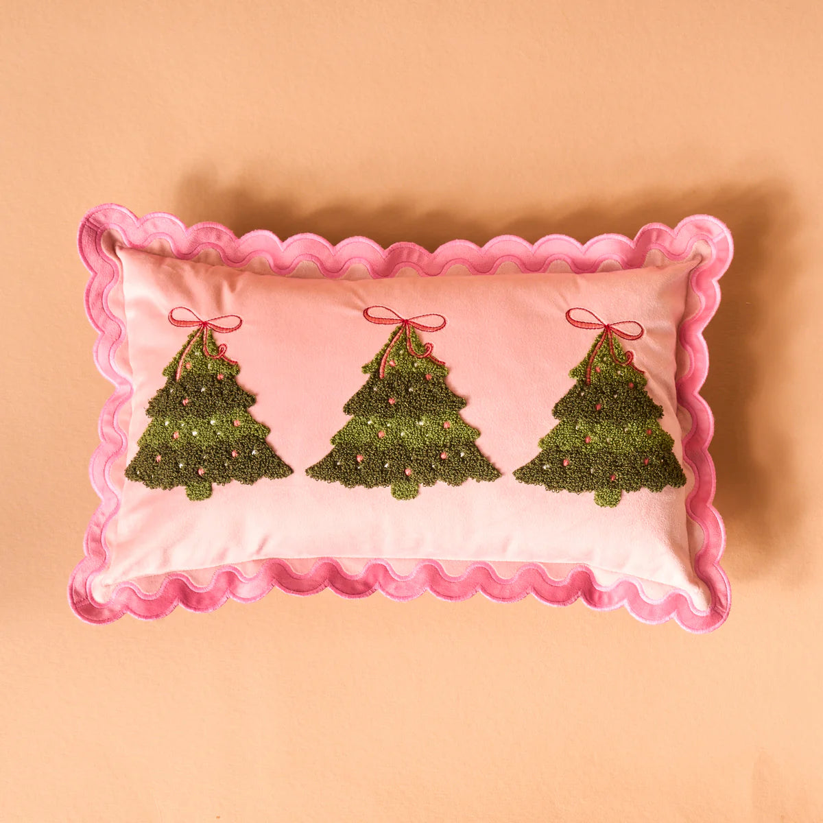 Twinkling Trees Scallop Pillow
