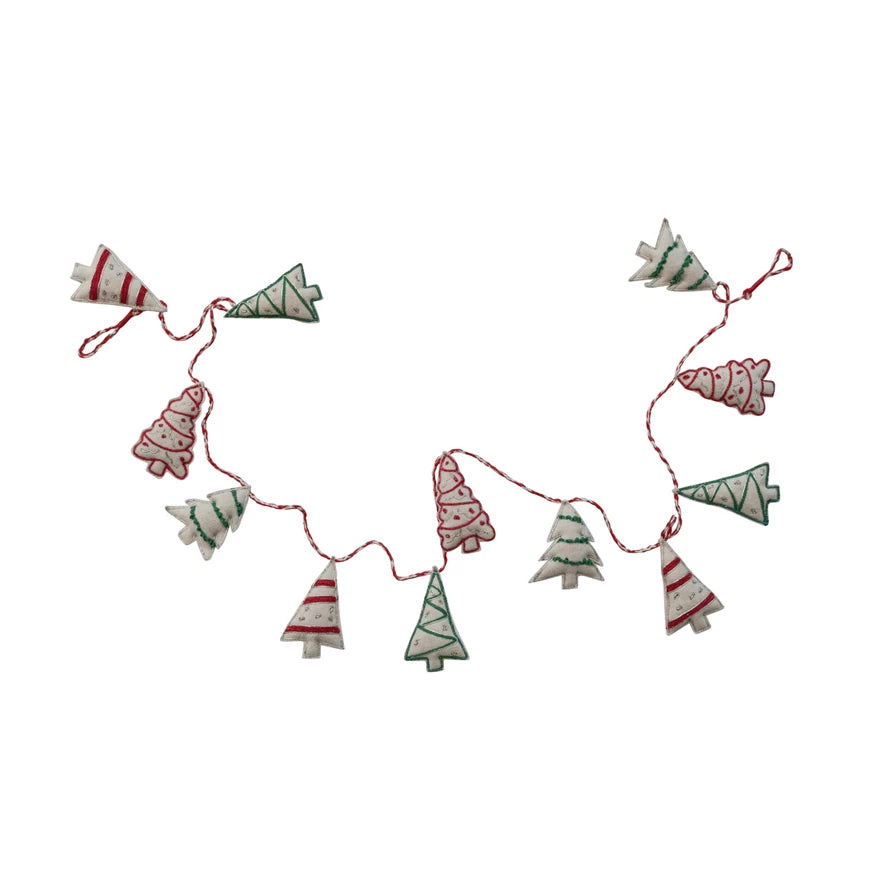 Embroidered Tree Garland