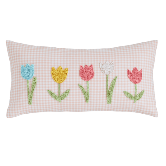 Beaded Tulips Pillow