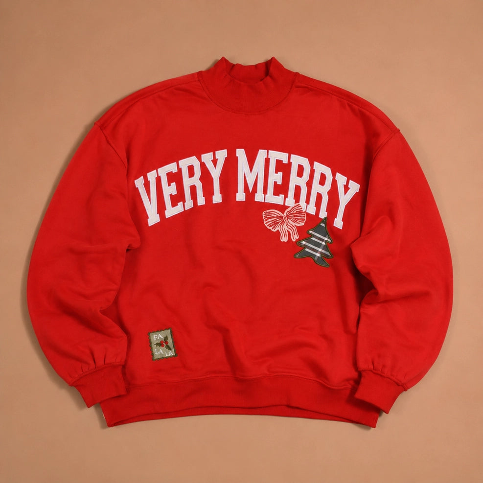Vintage Very Merry Mockneck