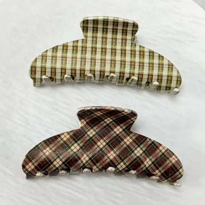 Vintage Plaid Pattern Claw Clip