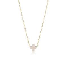 16" Signature Cross Off White Necklace